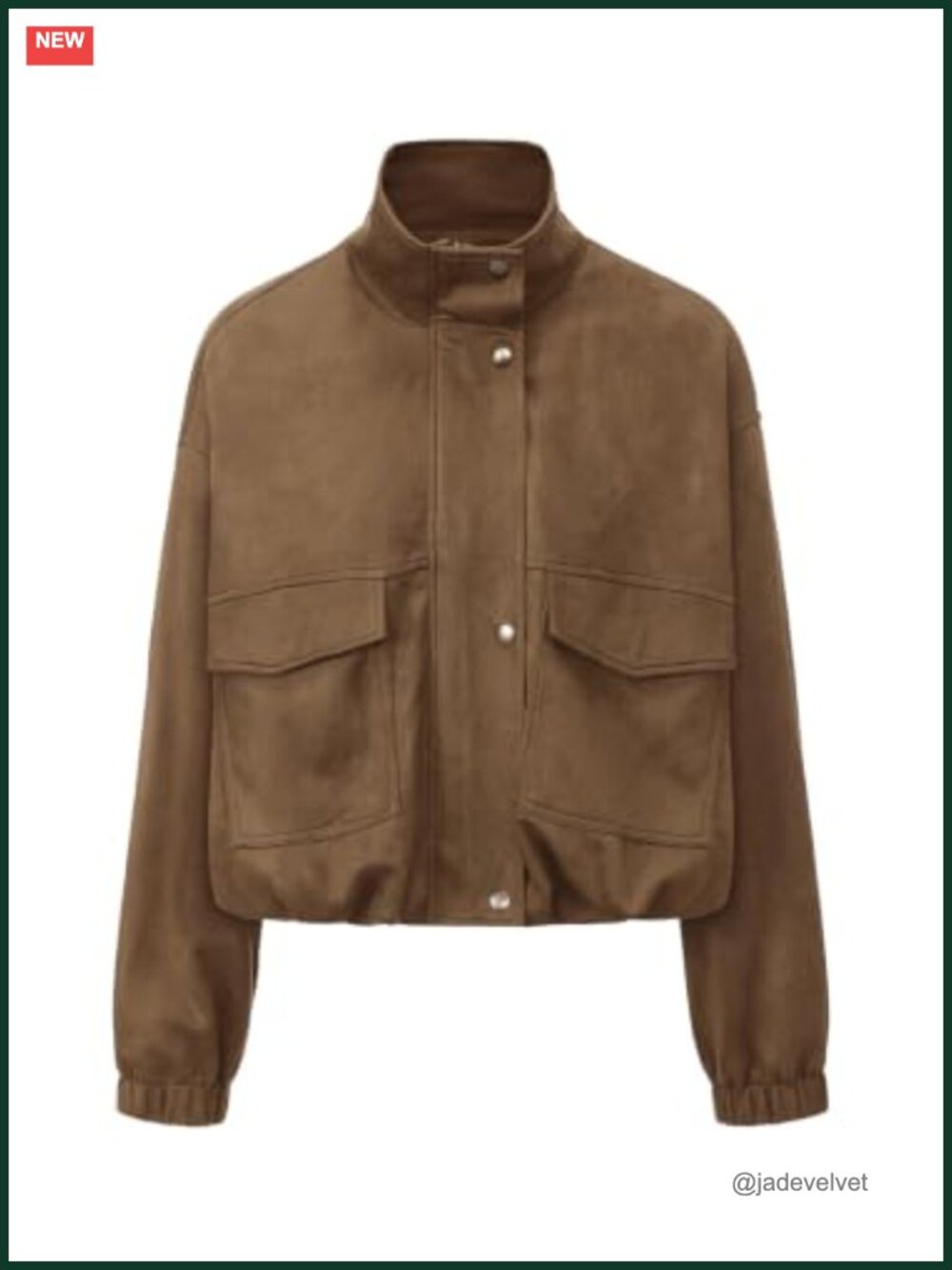 Faux Suede Bomber Jacket Cropped Zip Up Oversized Long Sleeve with Pockets